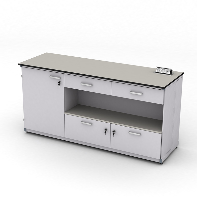 Cтіл демонстраційний лабораторний ЕКСПЕРТ з розетками. тумбою та шухлядами, Д-1800 мм, HPL-пластик, арт. 41-08.533